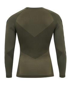 Rückansicht von hummel First Seamless Longsleeve Funktionsshirt Herren khaki