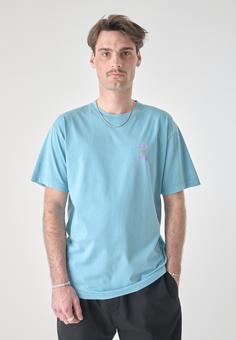 Rückansicht von Cleptomanicx Maniacx Printshirt Herren Milky Blue