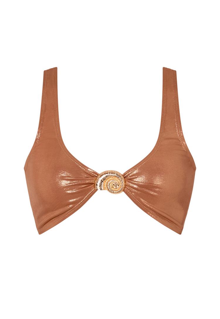 Moda Minx Moda Minx Nautilus Shell Crop Bikini Top Bikini Oberteil Damen - Bronze Shimmer - 0 | SportScheck