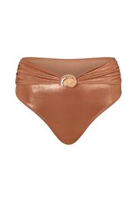 Moda Minx Nautilus Shell High Waist Bikini Bottom Bikini Hose Damen - Bronze Shimmer