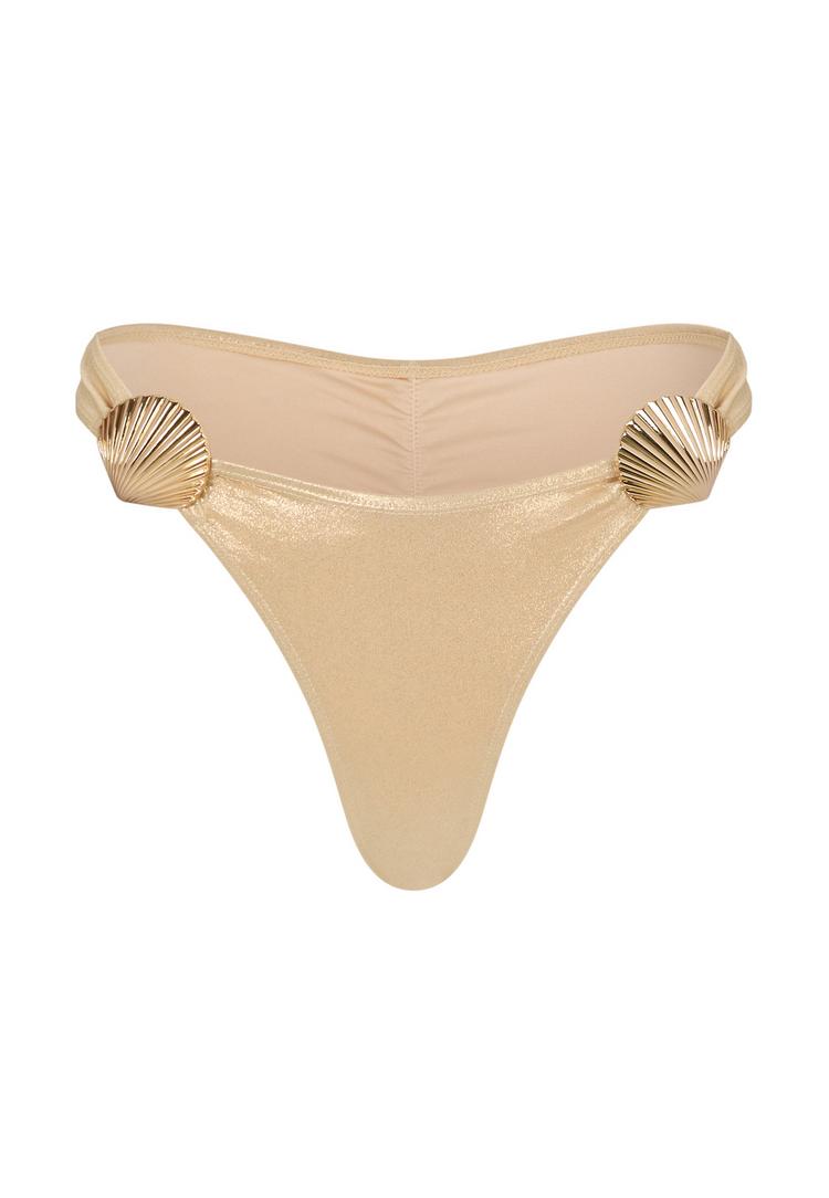 Moda Minx Moda Minx Scallop Shell Bikini Hose Damen - Beige Shimmer - 0 | SportScheck
