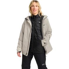 Rückansicht von Jack Wolfskin FLOWLINE 3IN1 JKT W Funktionsjacke Damen pale sand