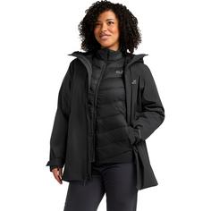 Rückansicht von Jack Wolfskin ICECAPE 3IN1 DOWN JKT W RDS Funktionsjacke Damen black