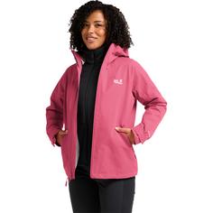 Rückansicht von Jack Wolfskin WILD PLACES 3IN1 JKT W Funktionsjacke Damen bubblegum