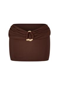 Moda Minx Irregular Hoop Short Skirt Minirock Damen - Brown