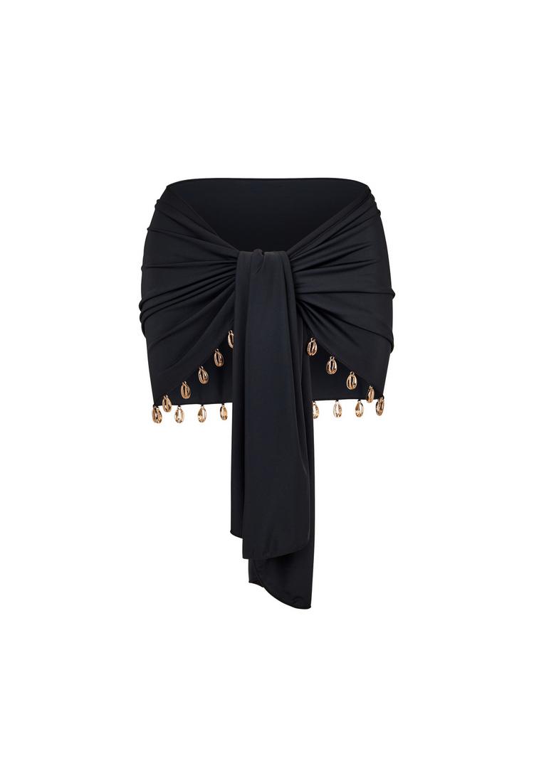 Moda Minx Moda Minx Gold Shells Front Tie Skirt Minirock Damen - Black - 0 | SportScheck