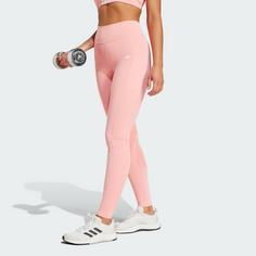 Rückansicht von adidas Optime Full-Length Leggings Leggings Damen Semi Pink Spark