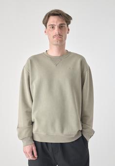 Rückansicht von Cleptomanicx Ligull Washed Sweatshirt Herren Tea Leaf