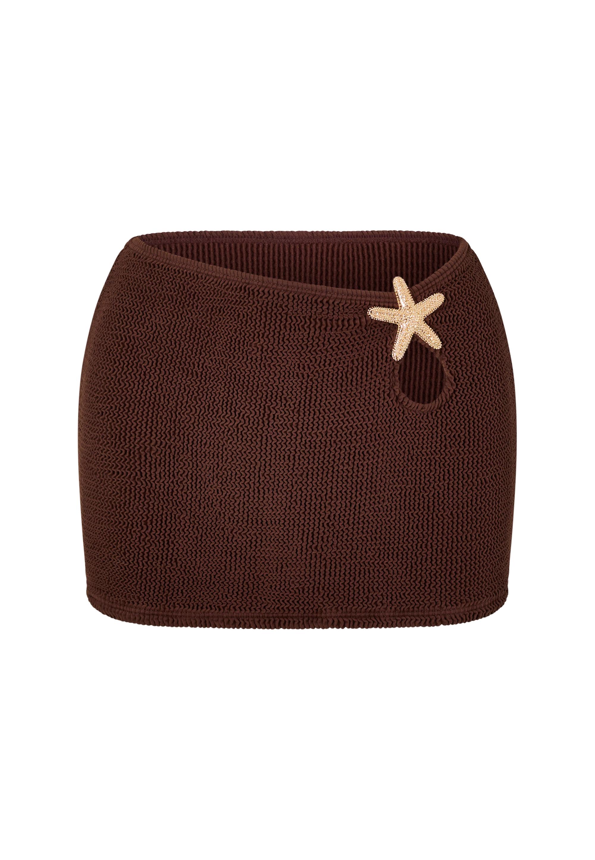 Moda Minx Starfish Scrunch Minirock Damen - Coffee