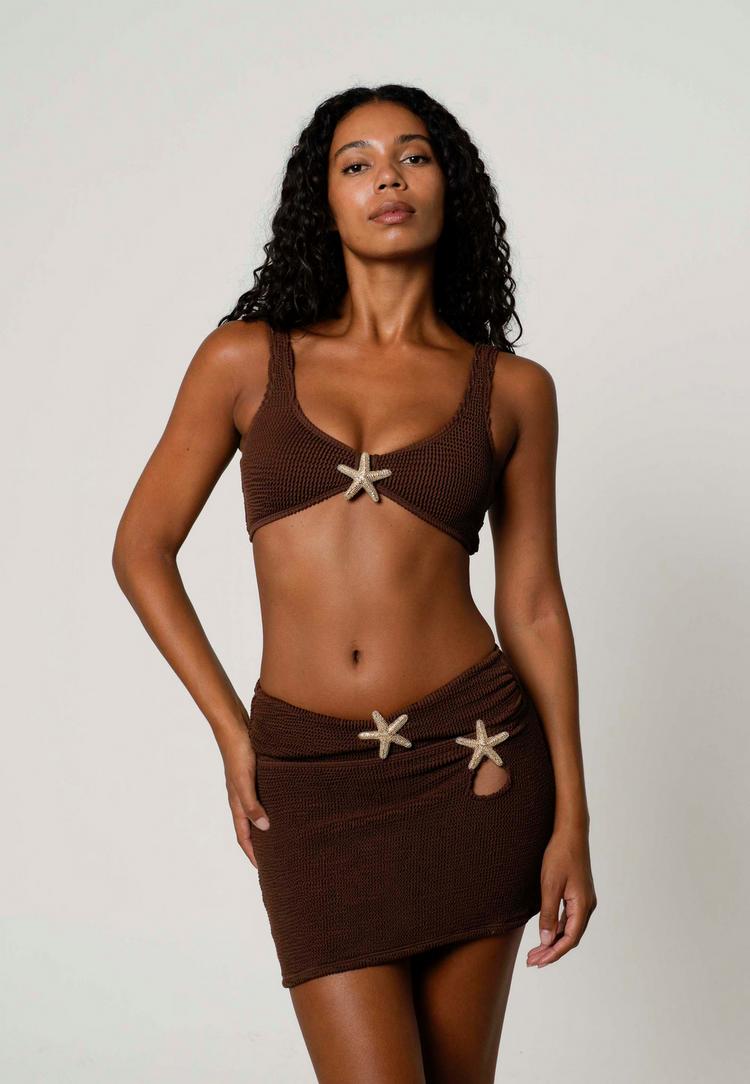 Moda Minx Moda Minx Starfish Scrunch Minirock Damen - Coffee - 0 | SportScheck