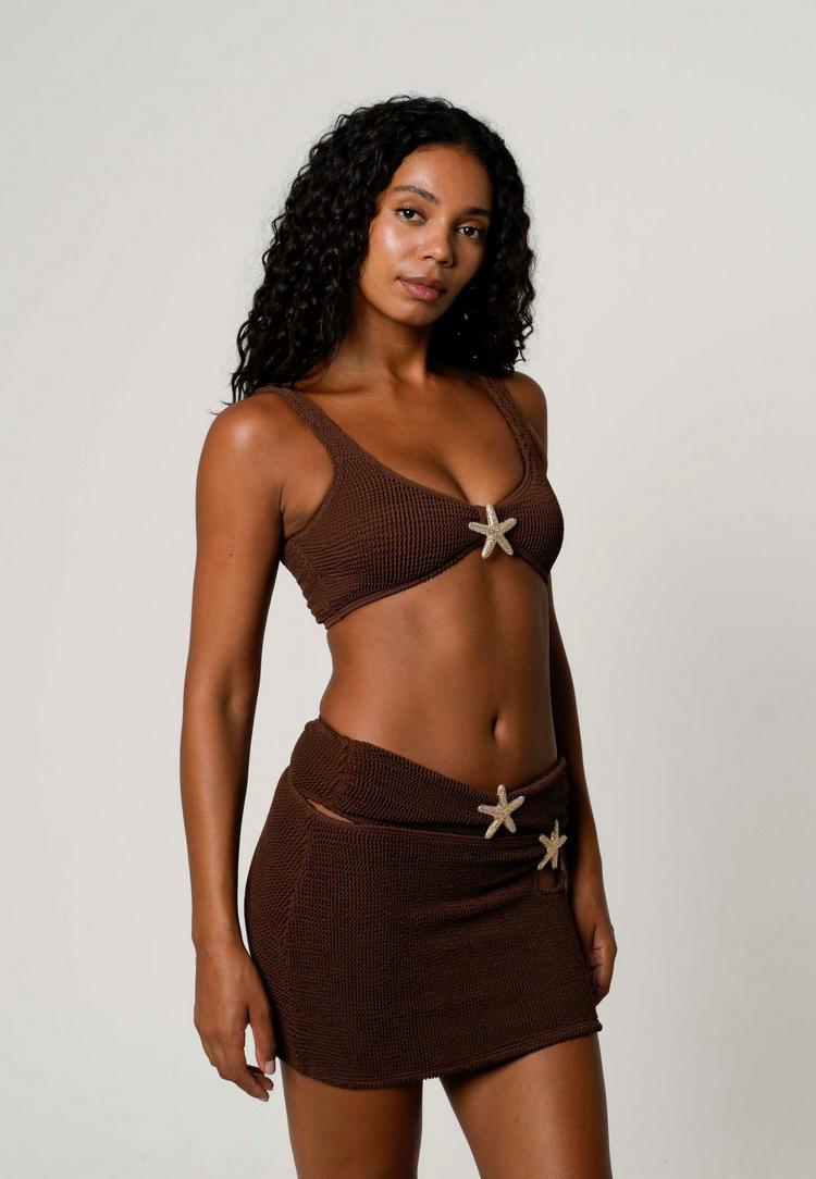 Moda Minx Moda Minx Starfish Scrunch Minirock Damen - Coffee - 2 | SportScheck