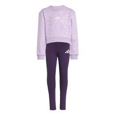 adidas Little Girls Everyday Glam Set Kinder Trainingsanzug Kinder Powder Plum / Silver Metallic
