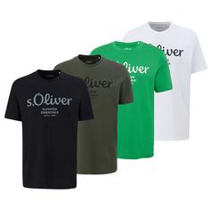 S.OLIVER T-Shirt T-Shirt Herren Weiß/Grün/Dunkelgrün/Schwarz