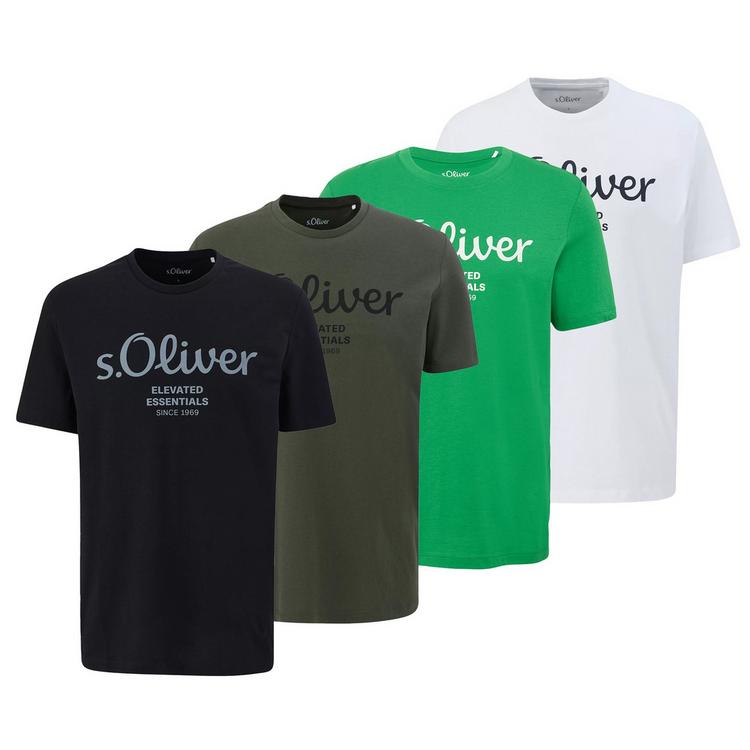 S.OLIVER S.OLIVER T-Shirt T-Shirt Herren - Wei&szlig;/Gr&uuml;n/Dunkelgr&uuml;n/Schwarz - 0 | SportScheck