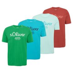 S.OLIVER T-Shirt T-Shirt Herren Rot/Türkis/Türkis/Grün