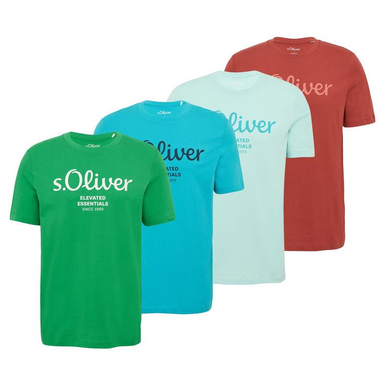 S.OLIVER S.OLIVER T-Shirt T-Shirt Herren - Rot/T&uuml;rkis/T&uuml;rkis/Gr&uuml;n - 0 | SportScheck