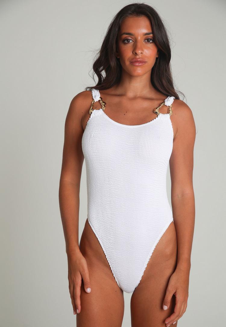 Moda Minx Moda Minx SCRUNCH Badeanzug Damen - White - 1 | SportScheck