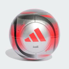Rückansicht von adidas Messi Club Ball Fußball Silver Metallic / Lucid Red / Black