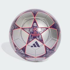 Rückansicht von adidas UCL Club 25/26 League Stage Ball Fußball Silver Metallic / Dark Purple / Turbo