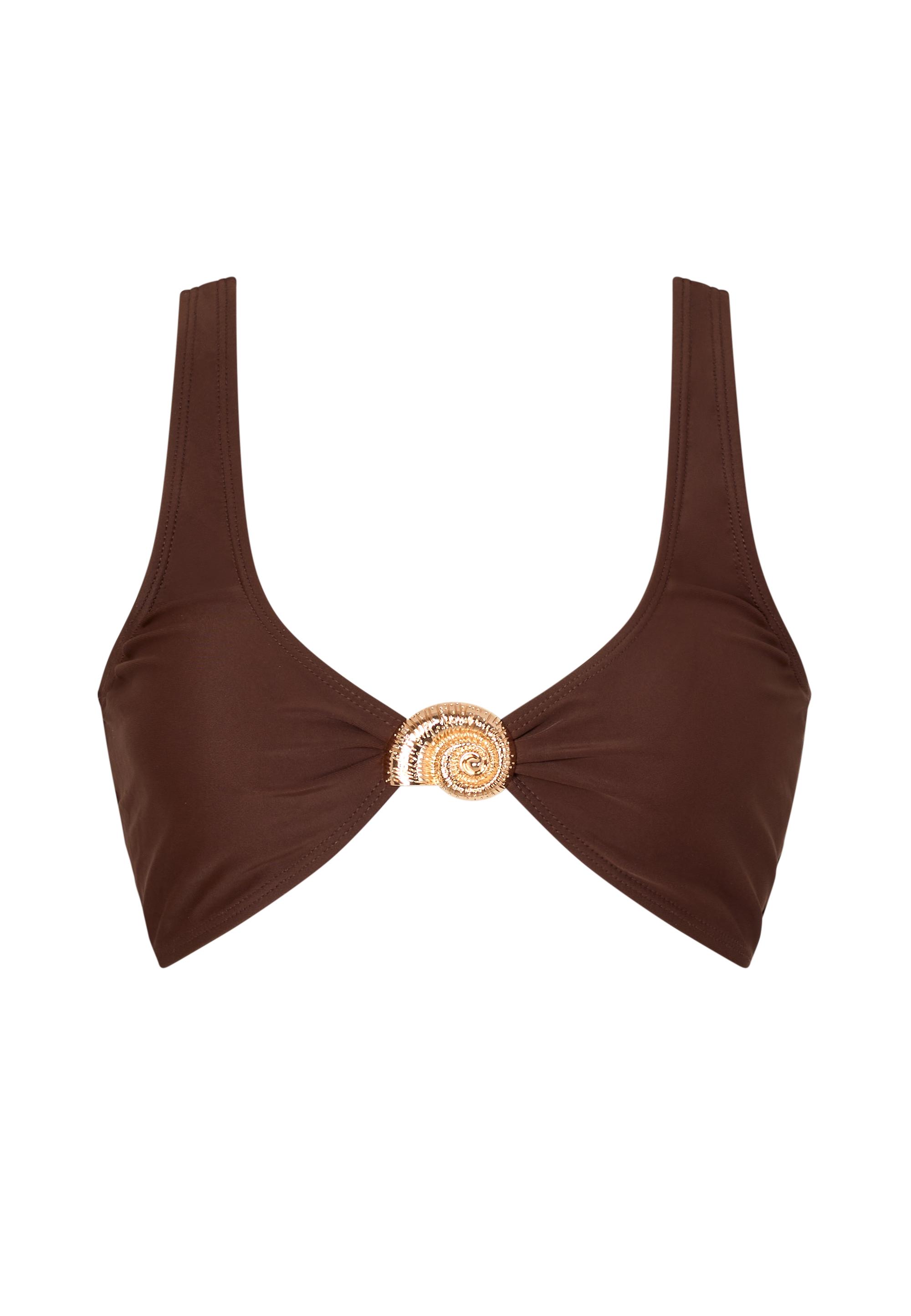 Moda Minx Nautilius Shell Knot Bikini Top Bikini Oberteil Damen - brown