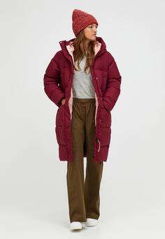 Rückansicht von Peak Performance Daunenmantel Damen WEINROT