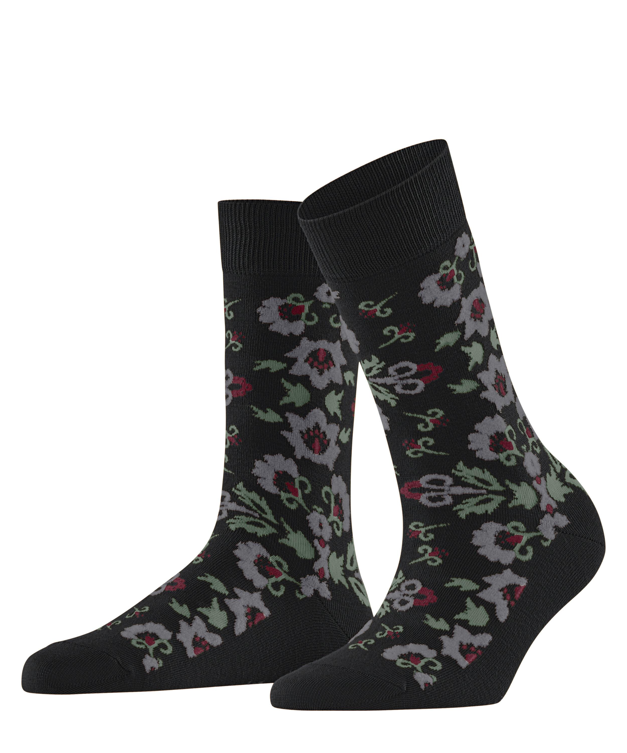 Burlington Velvet Blooms SO Socken Damen - black (3000)