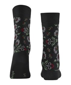 Rückansicht von Burlington Velvet Blooms SO Freizeitsocken Damen black (3000)