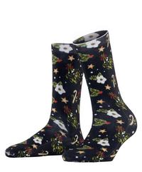 Burlington Fancy Christmas SO Socken Damen - marine (6120)