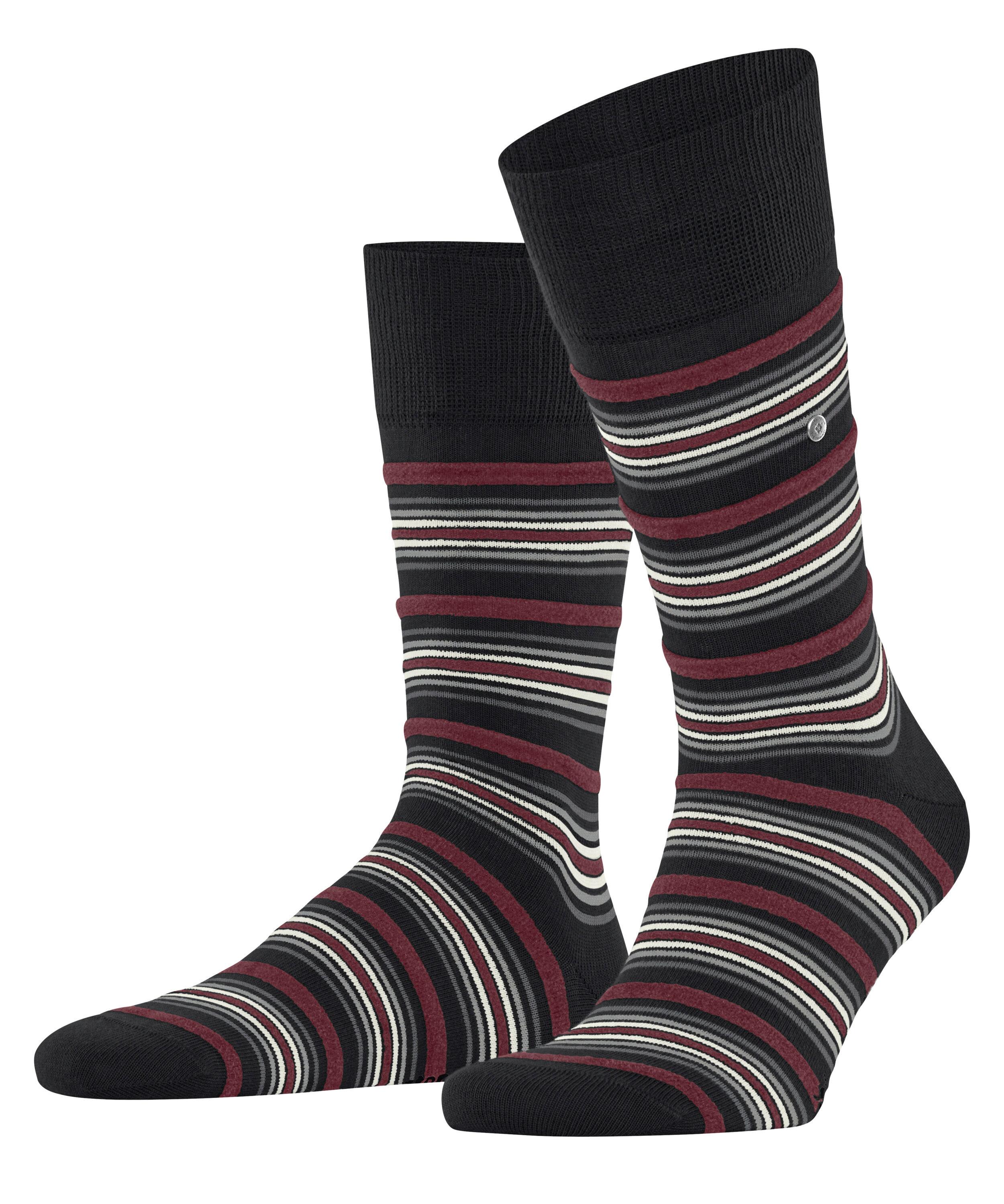 Burlington Funky Stripe Socken Herren - black (3000)