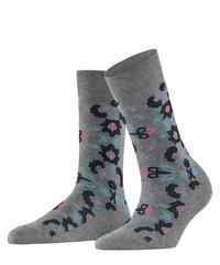 Burlington Velvet Blooms SO Socken Damen - light greymel. (3390)