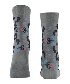 Rückansicht von Burlington Velvet Blooms SO Freizeitsocken Damen light greymel. (3390)
