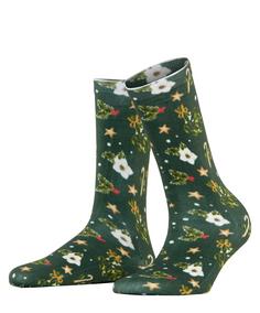 Burlington Fancy Christmas SO Freizeitsocken Damen eucalyptus (7502)