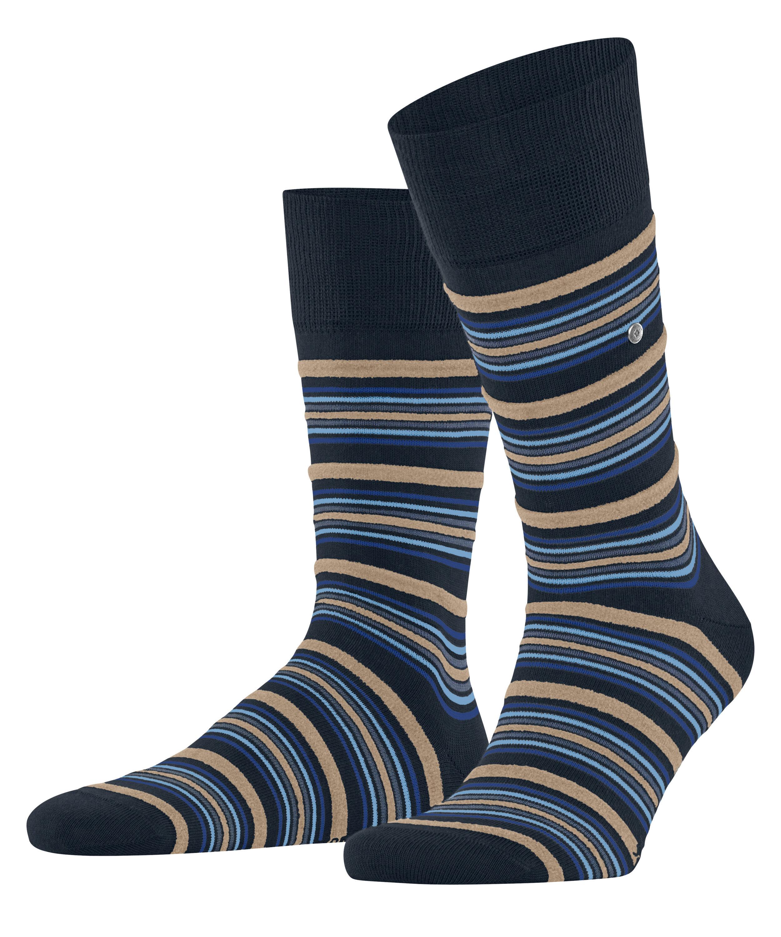 Burlington Funky Stripe Socken Herren - marine (6120)