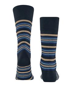 Rückansicht von Burlington Funky Stripe Freizeitsocken Herren marine (6120)