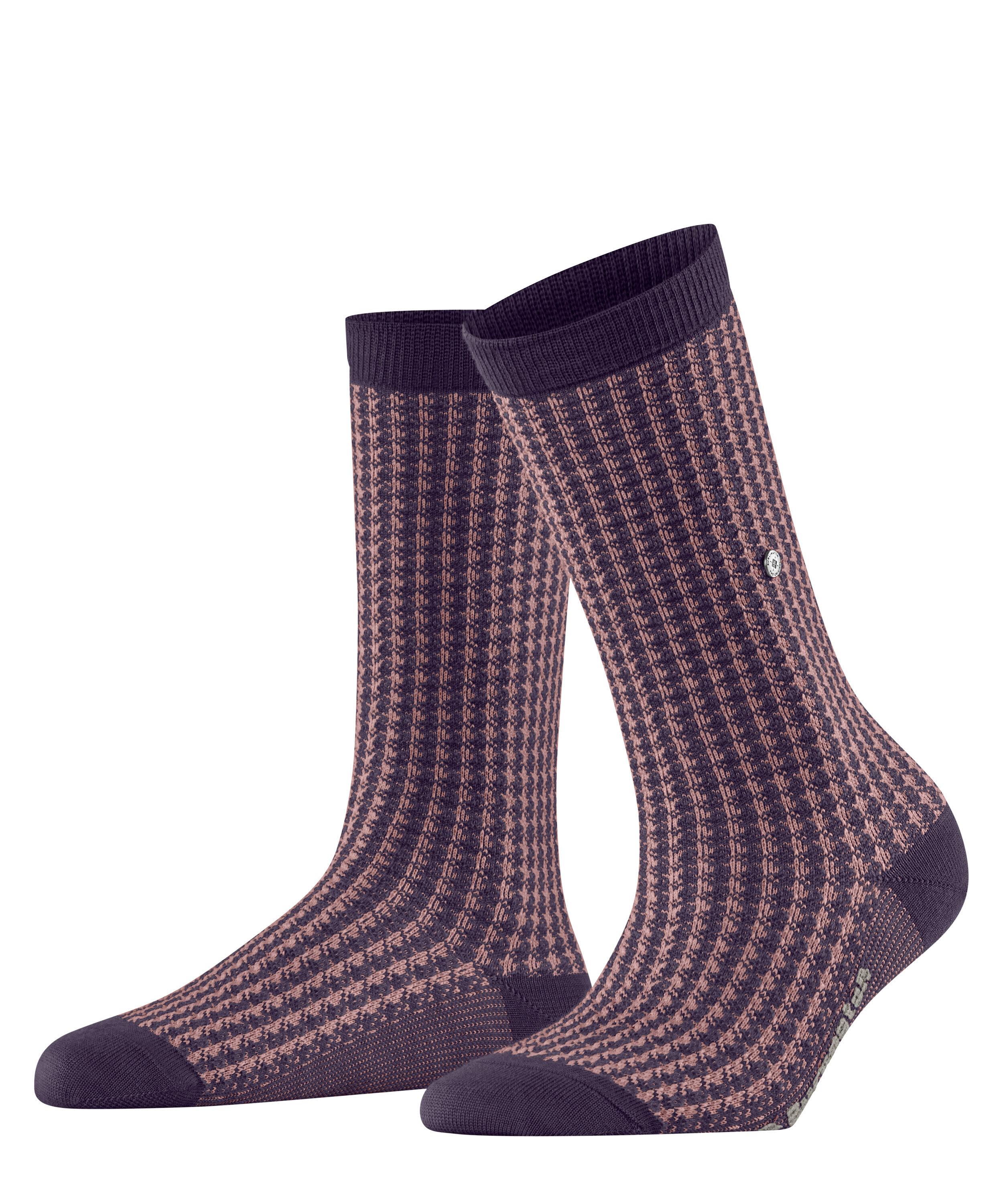 Burlington Pepita SO Socken Damen - wineberry (8761)