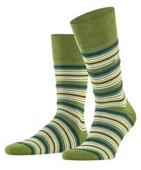 Burlington Funky Stripe Socken Herren - fir green (7656)