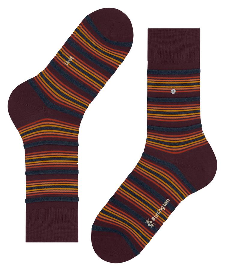 Burlington Burlington Funky Stripe Socken Herren - claret (8375) - 2 | SportScheck