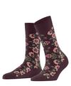 Burlington Velvet Blooms SO Socken Damen - barolo (8526)