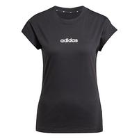 adidas Essentials Linear Cotton T-Shirt Langarmshirt Damen - Black / White