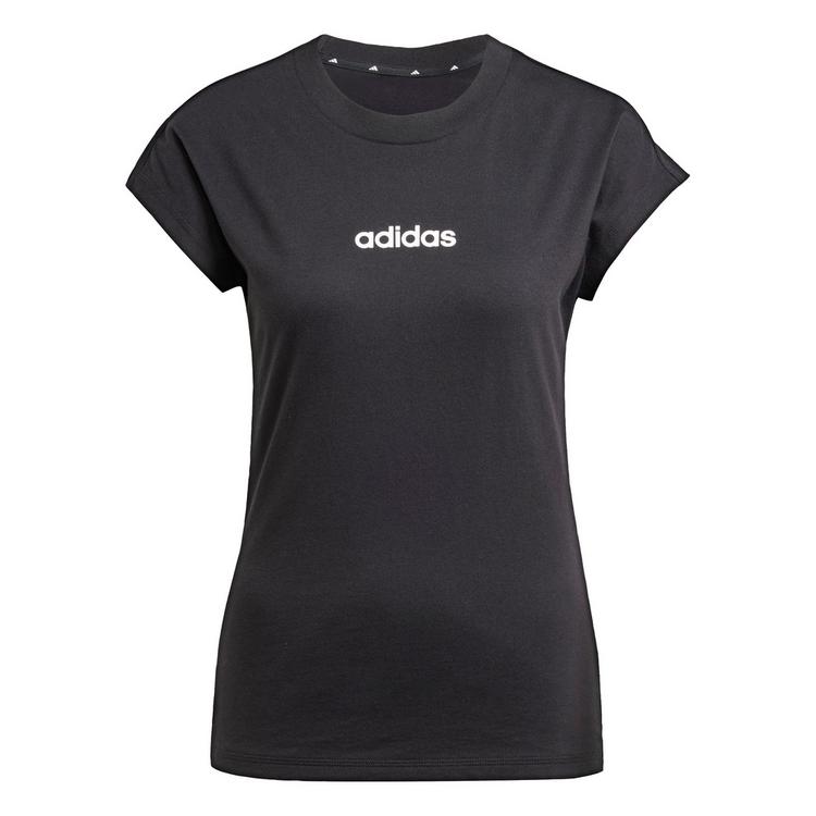 adidas adidas Essentials Linear Cotton T-Shirt Langarmshirt Damen - Black / White - 0 | SportScheck