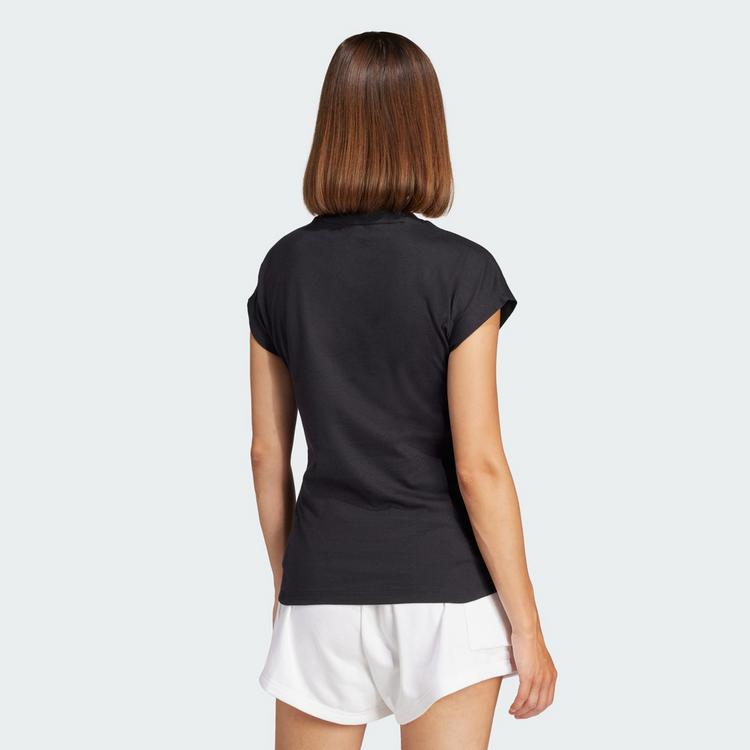 adidas adidas Essentials Linear Cotton T-Shirt Langarmshirt Damen - Black / White - 1 | SportScheck