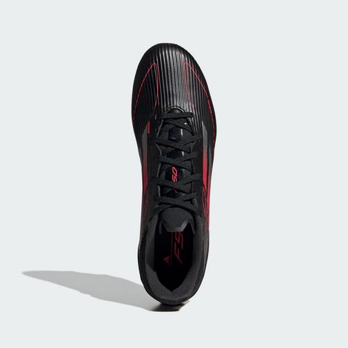 Rückansicht von adidas F50 League FG/MG Fußballschuh Fußballschuhe Core Black / Iron Metallic / Lucid Red