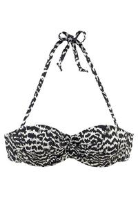 Lascana B&uuml;gel-Bandeau-Bikini-Top Bikini Oberteil Damen - schwarz-creme