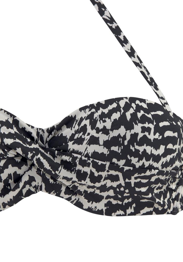Lascana Lascana B&uuml;gel-Bandeau-Bikini-Top Bikini Oberteil Damen - schwarz-creme - 2 | SportScheck