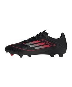 Rückansicht von adidas F50 League FG/MG Stealth Victory Fußballschuhe schwarzgraurot