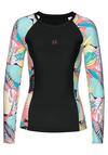 LASCANA Active Bade-Shirt Funktionsshirt Damen - schwarz-bedruckt
