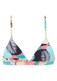 LASCANA Active Triangel-Bikini-Top Bikini Oberteil Damen türkis-gelb-bedruckt