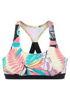 LASCANA Active Bustier-Bikini-Top Bikini Oberteil Damen türkis-gelb-bedruckt