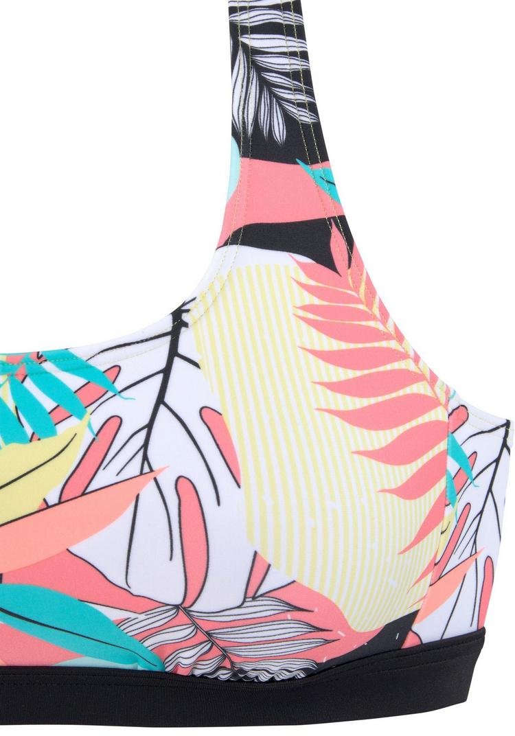 LASCANA Active LASCANA Active Bustier-Bikini-Top Bikini Oberteil Damen - t&uuml;rkis-gelb-bedruckt - 0 | SportScheck