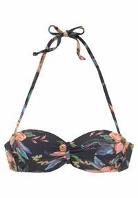 Lascana B&uuml;gel-Bandeau-Bikini-Top Bikini Oberteil Damen - anthrazit